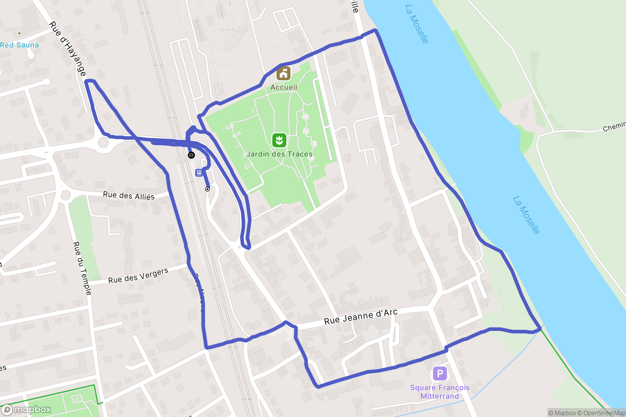 Uckange : carte du parcours de randonnée - France