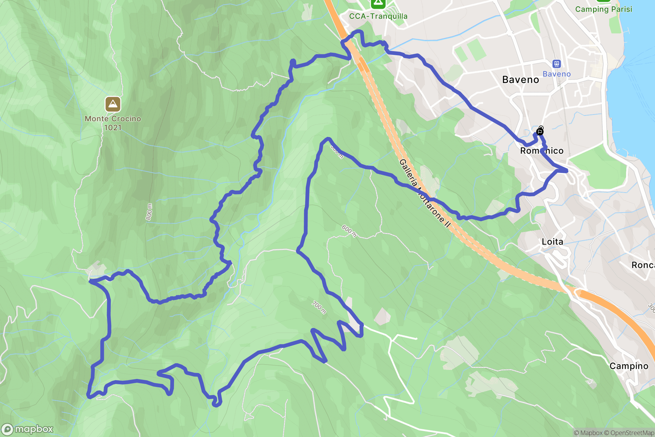 Baveno : carte du parcours de randonnée - Italy