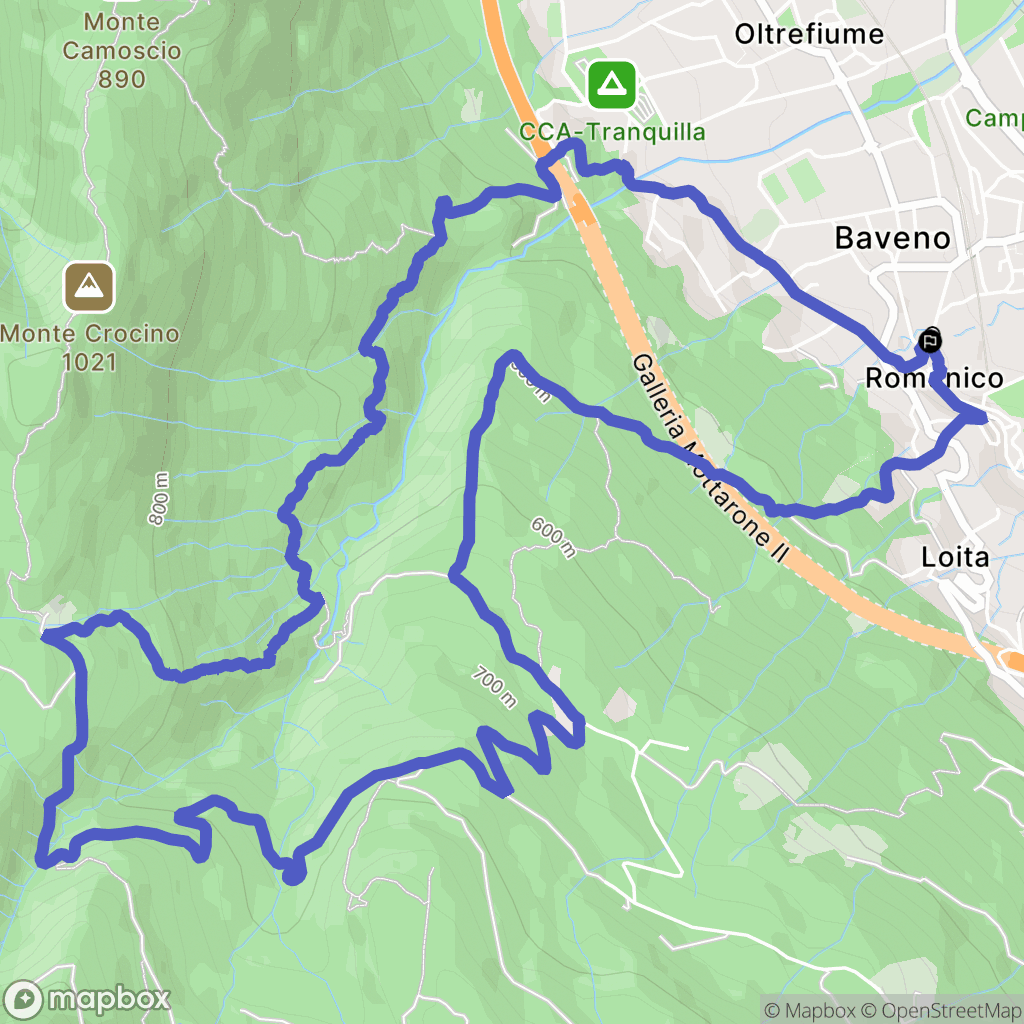 Baveno : carte du parcours de randonnée - Italy