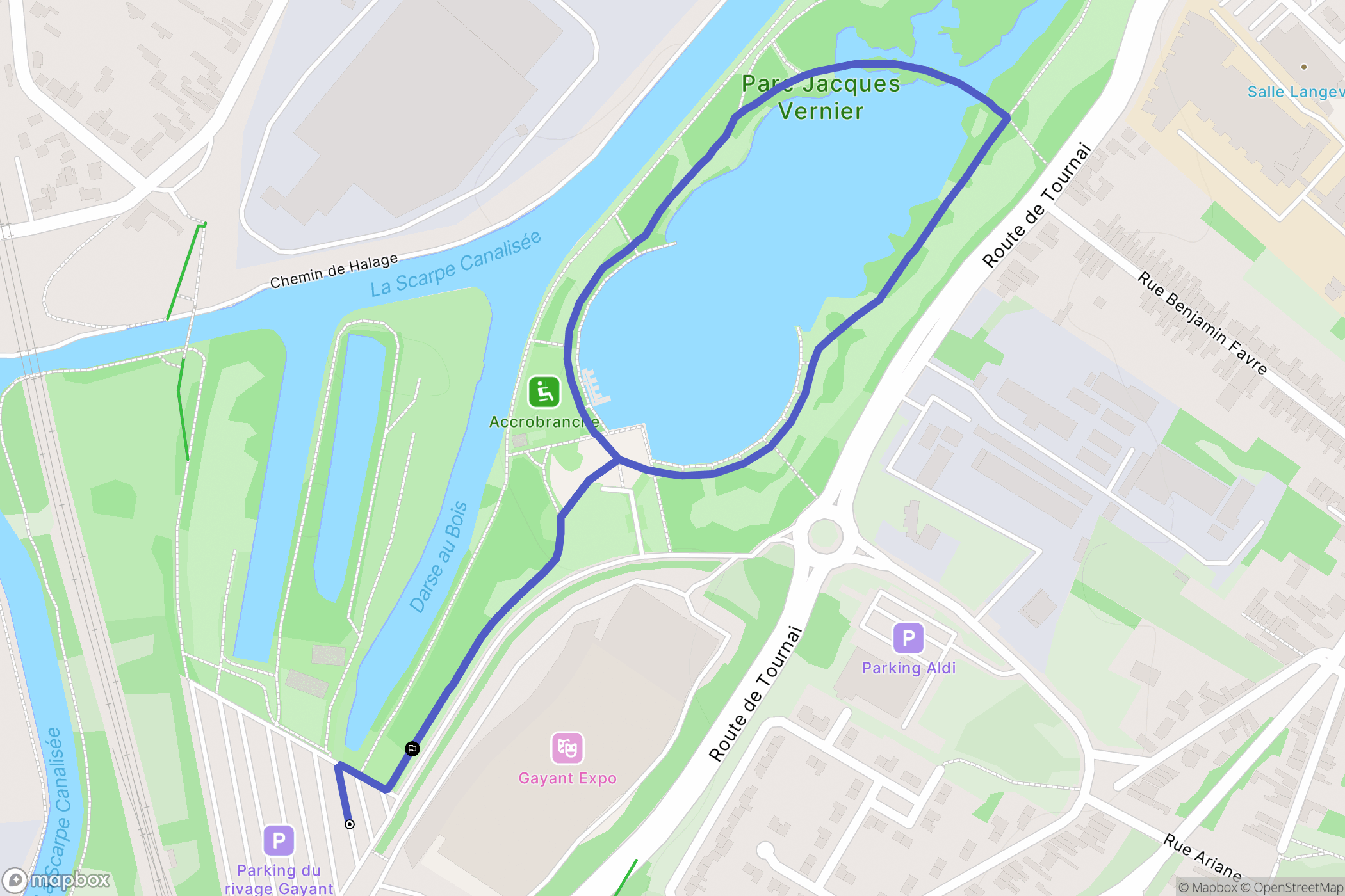 Douai : carte du parcours de randonnée - France