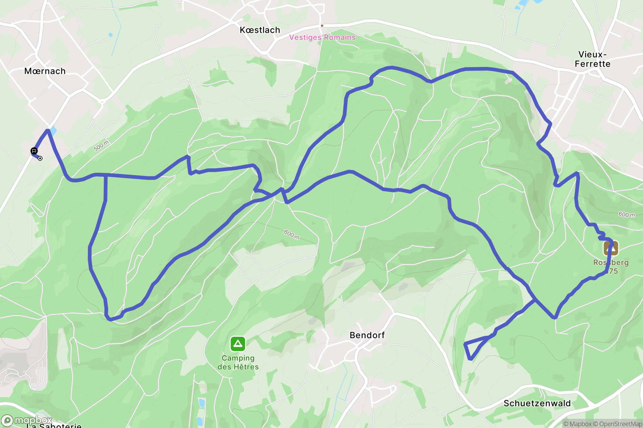 Mœrnach : carte du parcours de randonnée - France