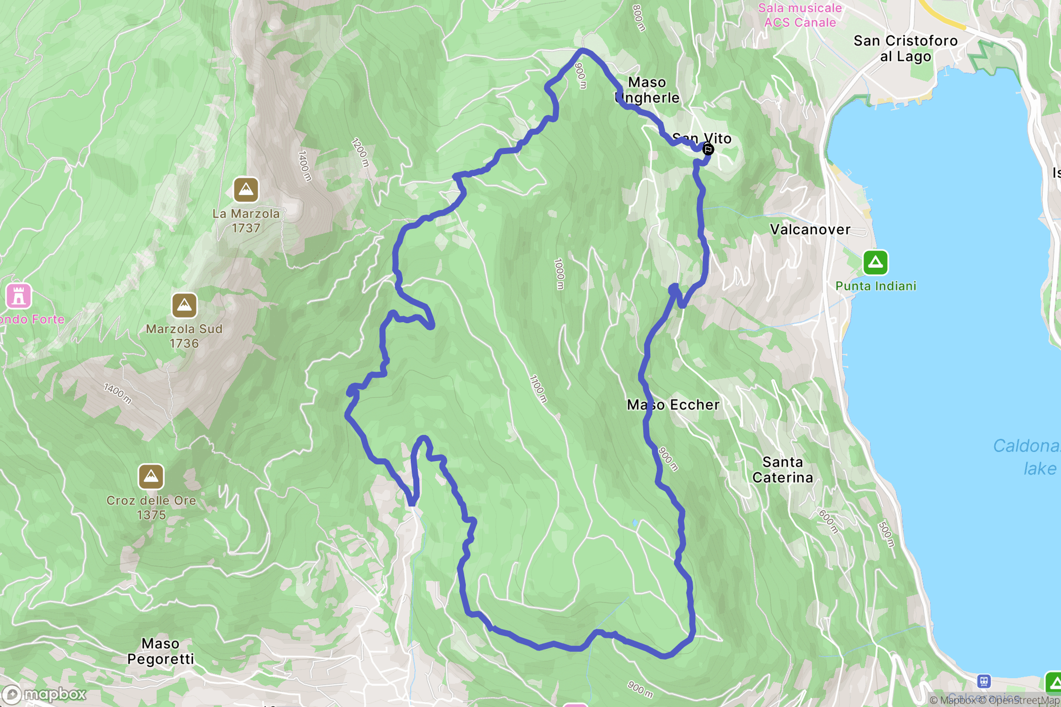 San Vito : carte du parcours de randonnée - Italy