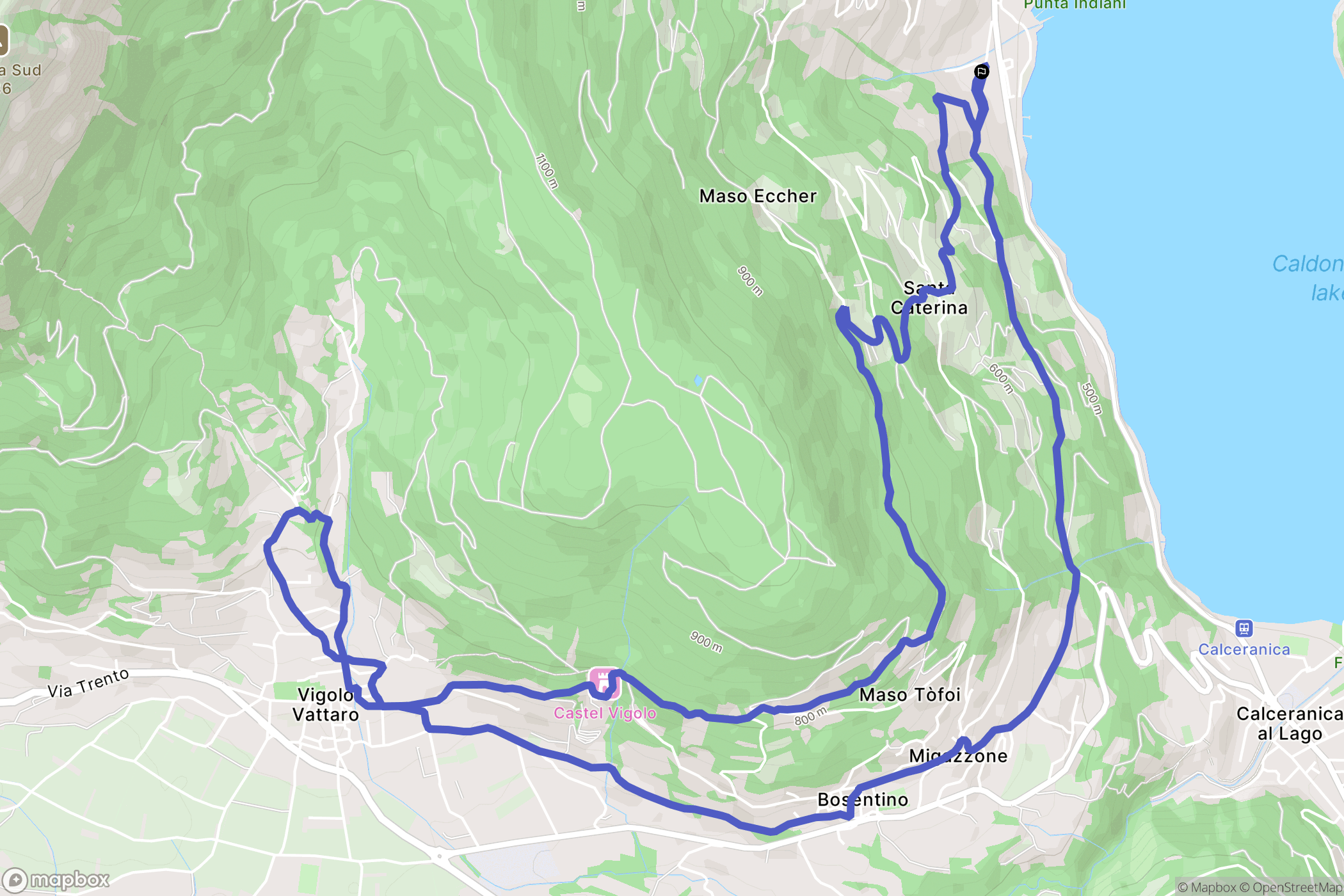 Valcanover : carte du parcours de randonnée - Italy