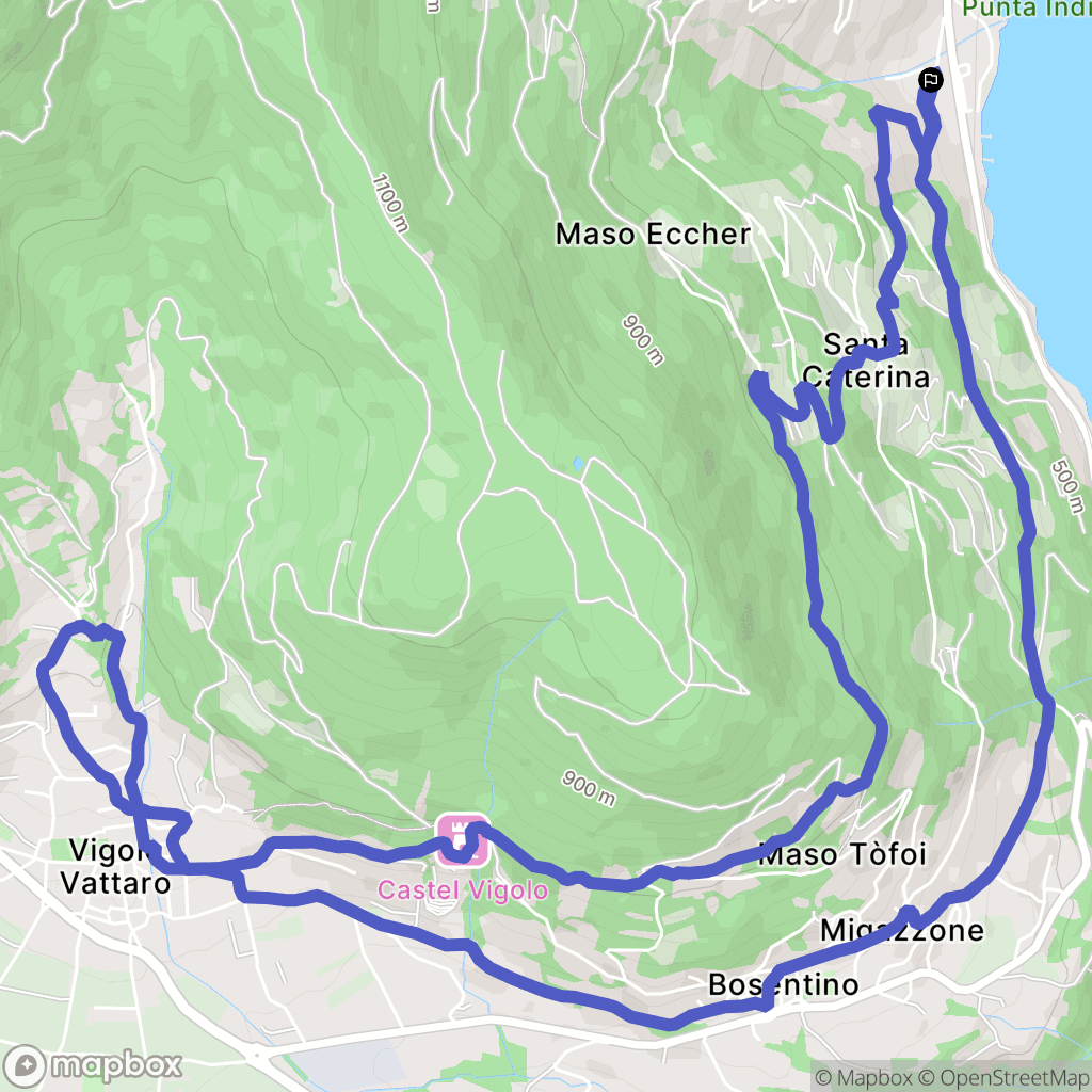 Valcanover : carte du parcours de randonnée - Italy