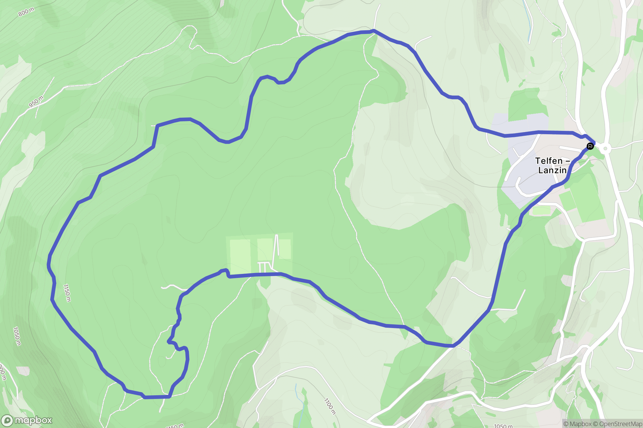 Telfen-Lanzin : carte du parcours de randonnée - Italy
