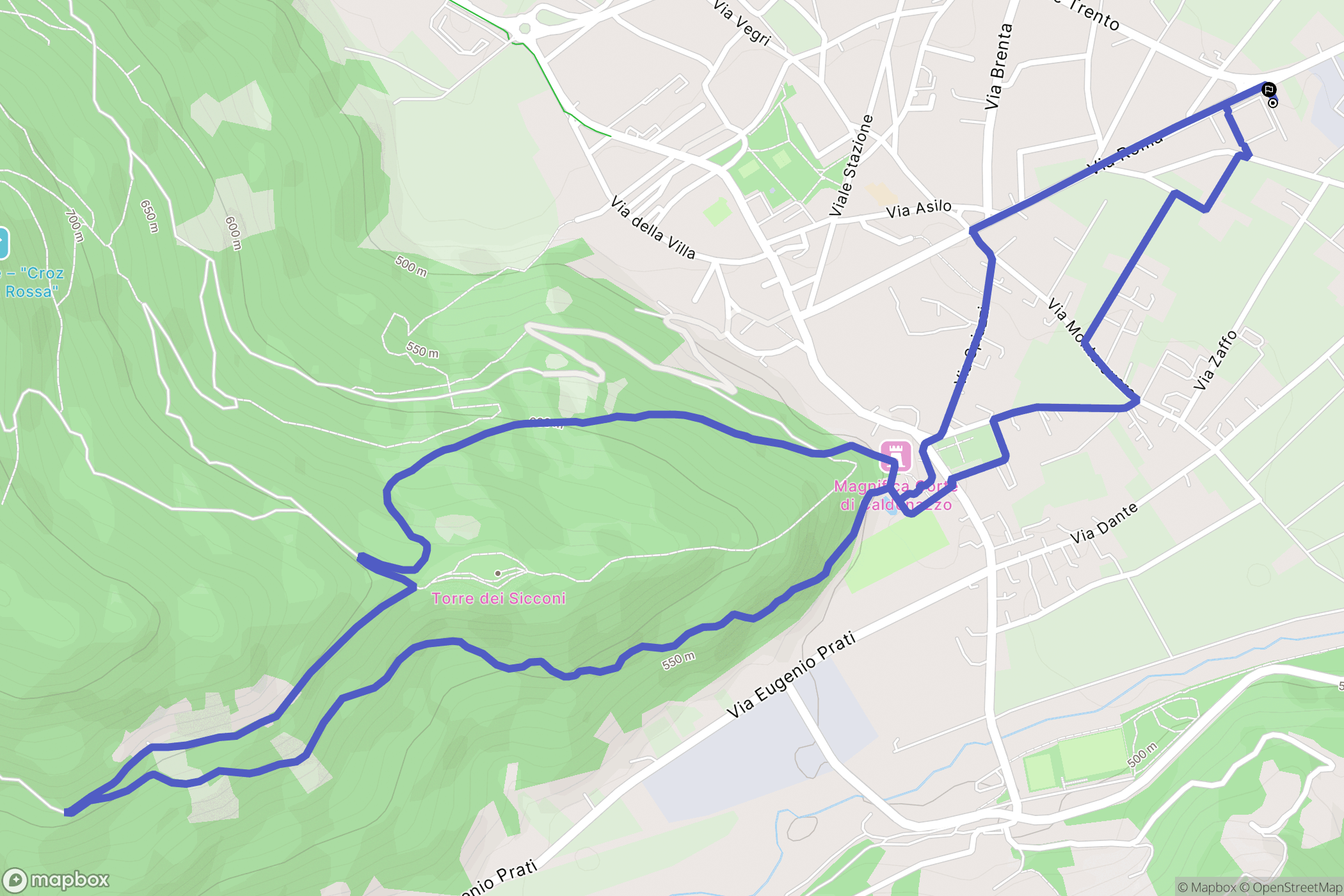 Caldonazzo : carte du parcours de randonnée - Italy