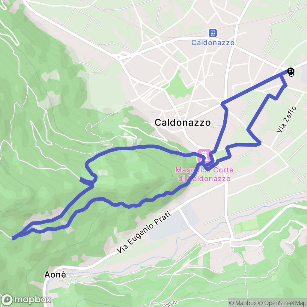 Caldonazzo : carte du parcours de randonnée - Italy