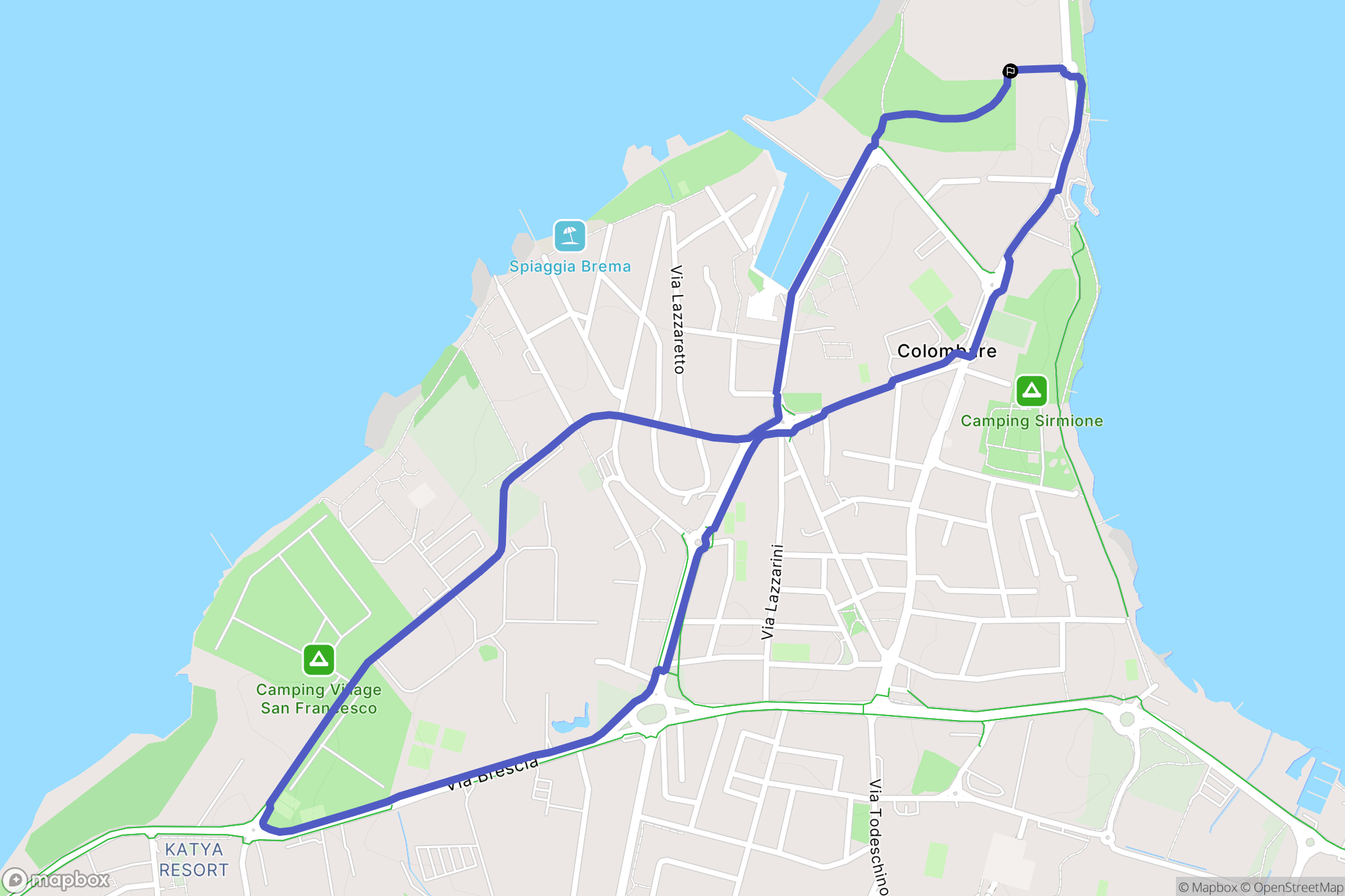 Sirmione : carte du parcours de randonnée - Italy