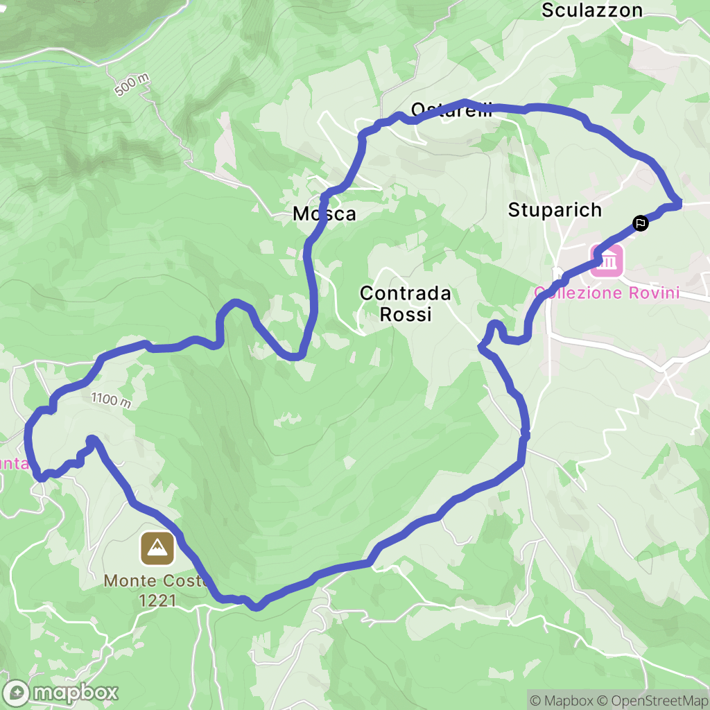 Roana : carte du parcours de randonnée - Italy