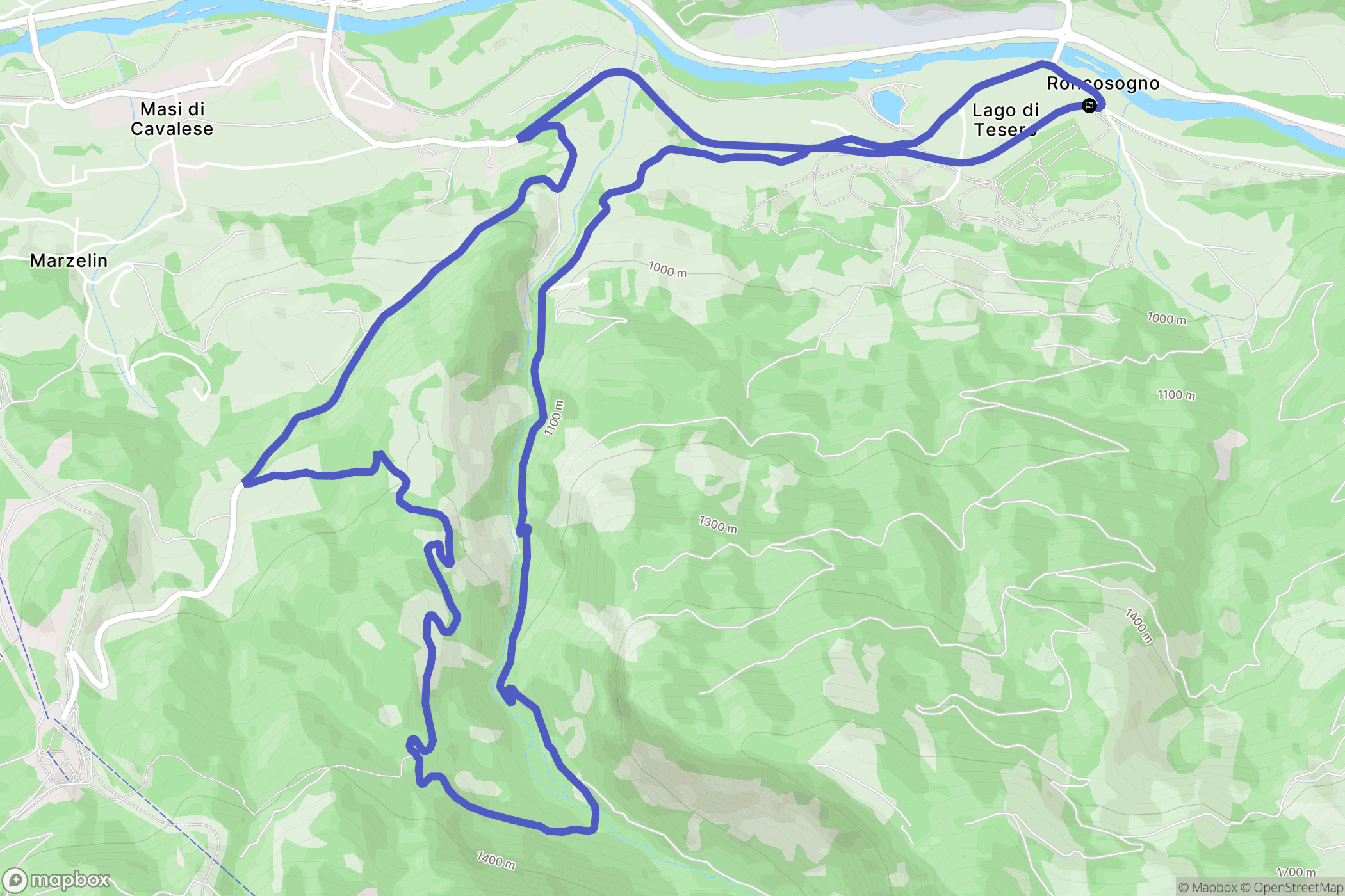 Lago : carte du parcours de randonnée - Italy