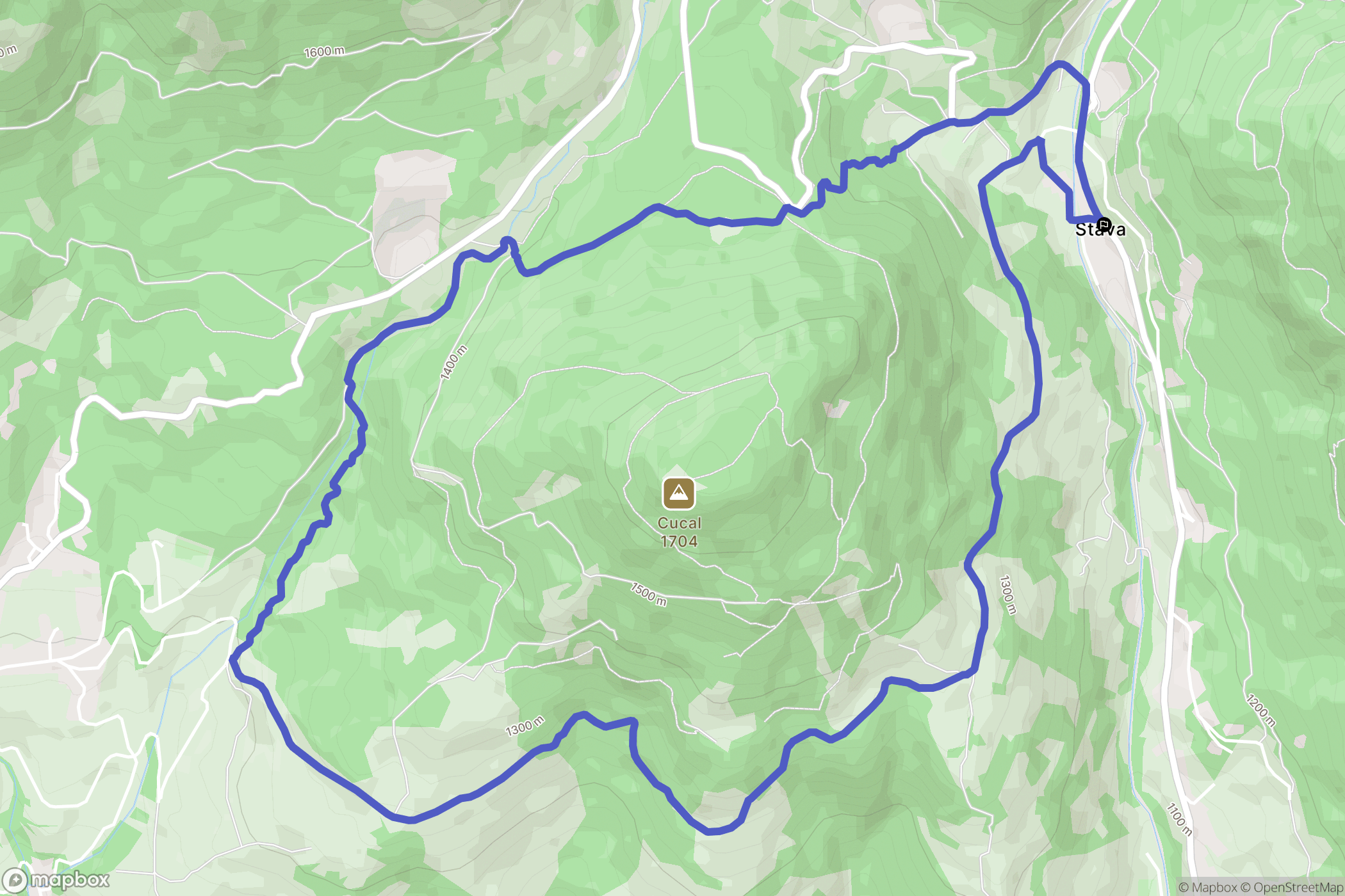 Stava : carte du parcours de randonnée - Italy