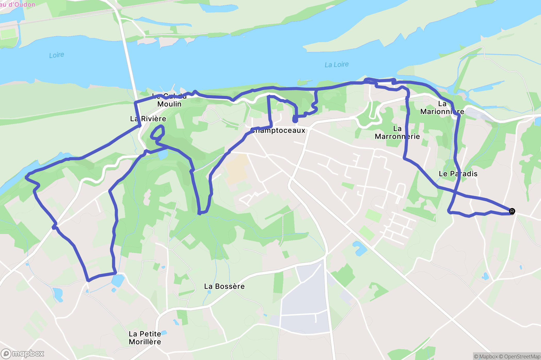 Orée d'Anjou : carte du parcours de randonnée - France
