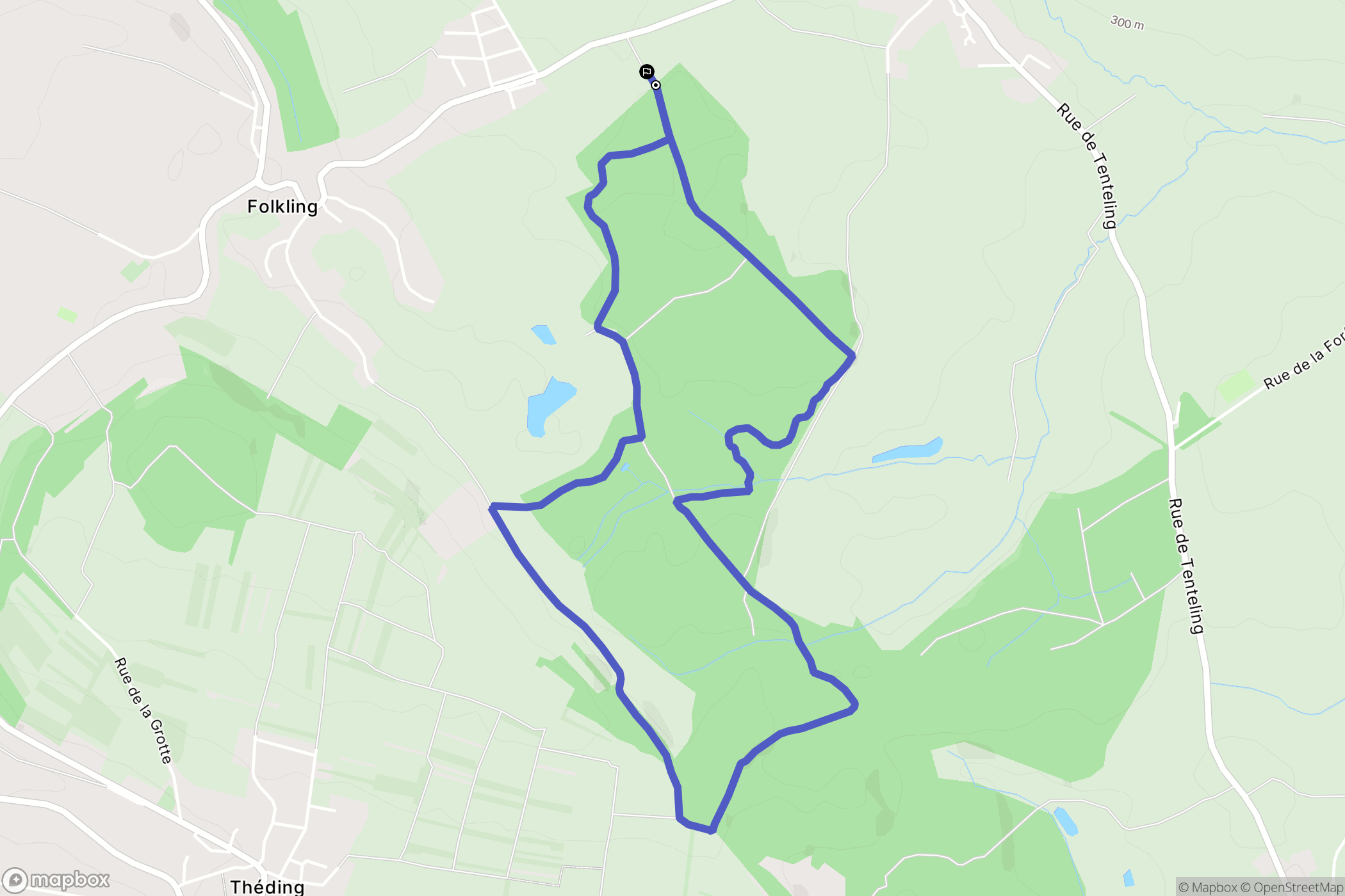 Folkling : carte du parcours de randonnée - France