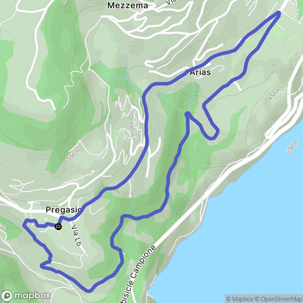 Pregasio : carte du parcours de randonnée - Italy