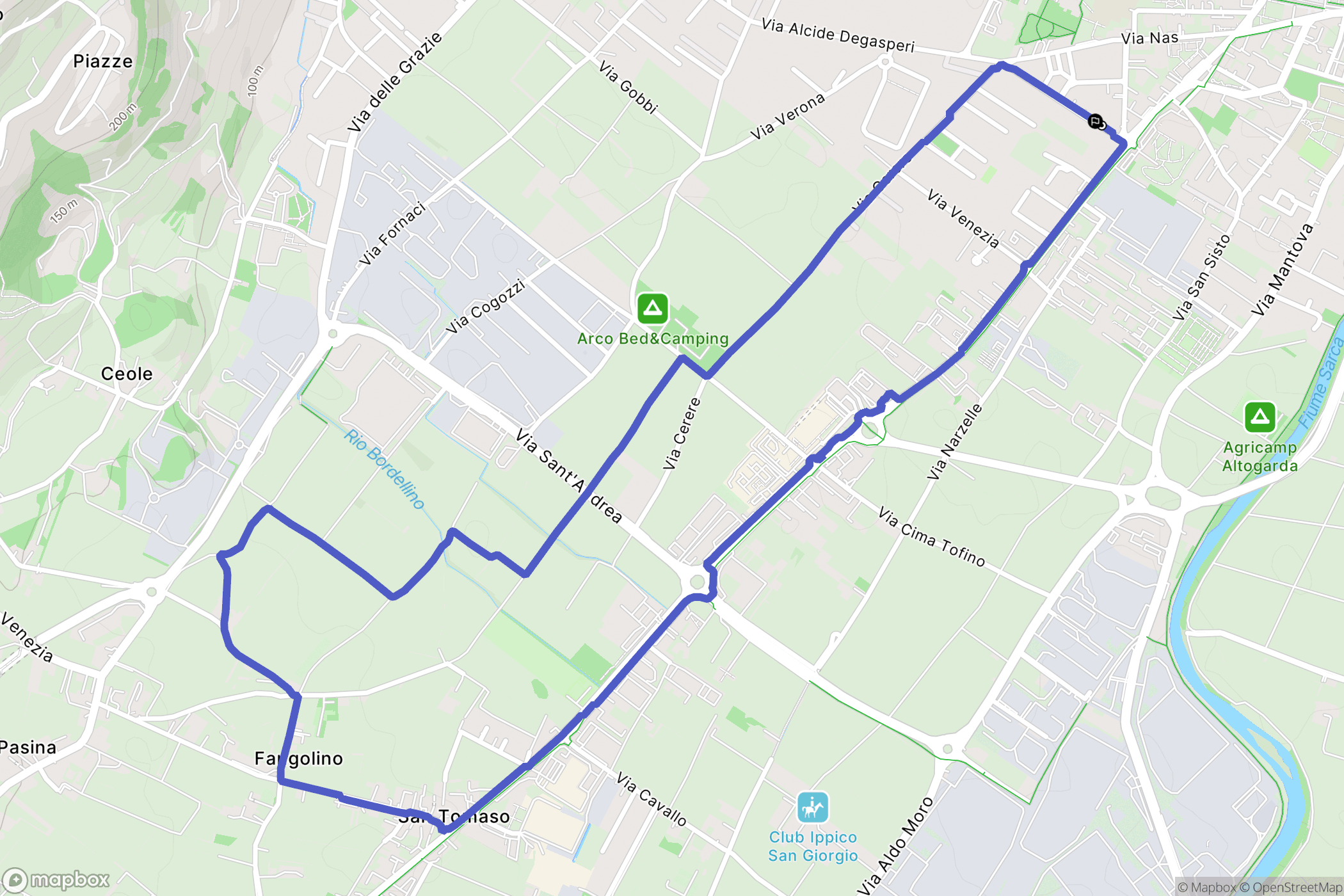 Arco : carte du parcours de randonnée - Italy