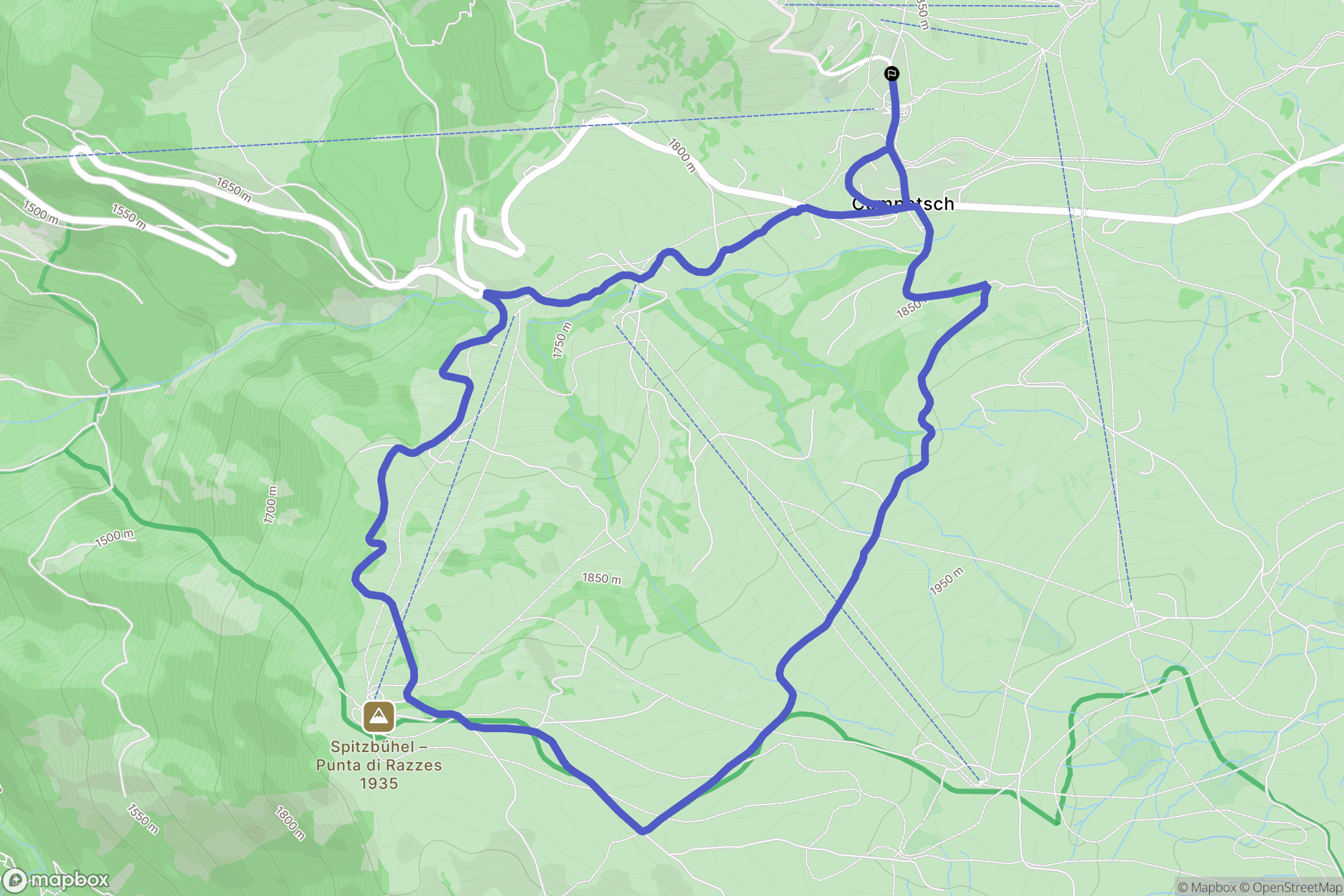  : carte du parcours de randonnée - Italy