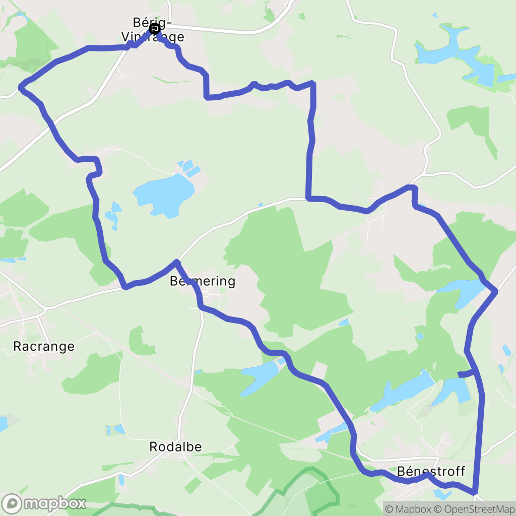 Bérig-Vintrange : carte du parcours de randonnée - France