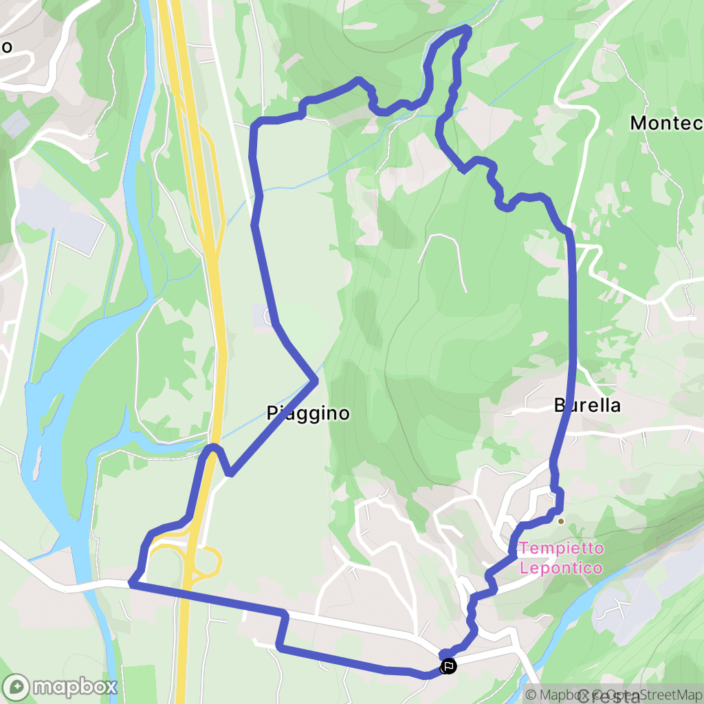 Pontetto-roldo : carte du parcours de randonnée - Italy