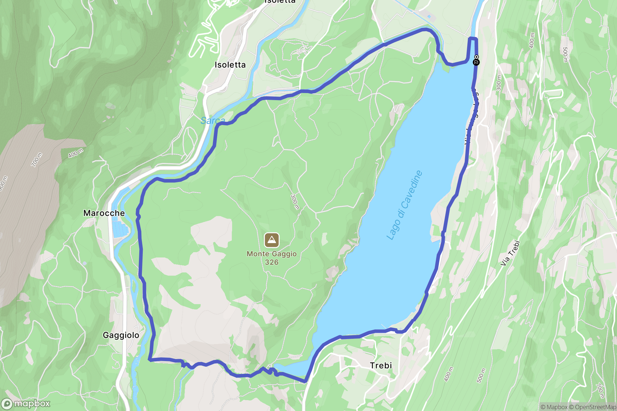  : carte du parcours de randonnée - Italy