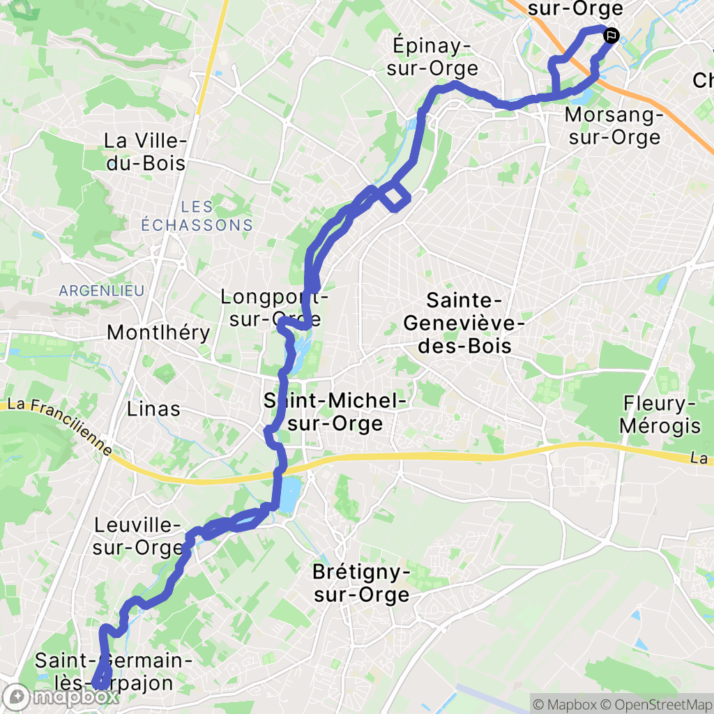 Savigny-sur-Orge : carte du parcours de randonnée - France