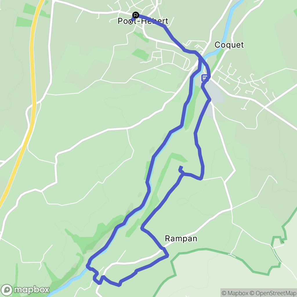Pont-Hébert : carte du parcours de randonnée - France
