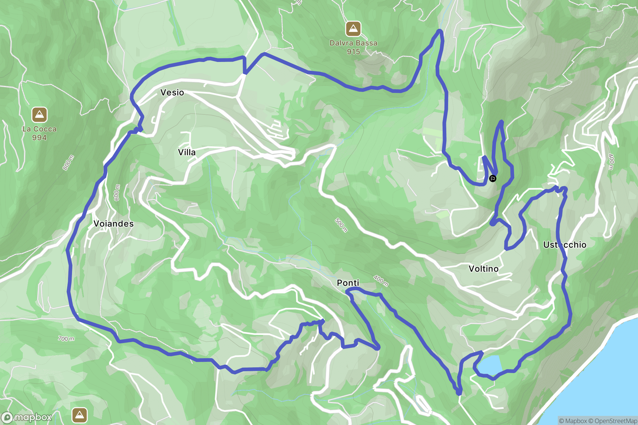 Campi : carte du parcours de randonnée - Italy