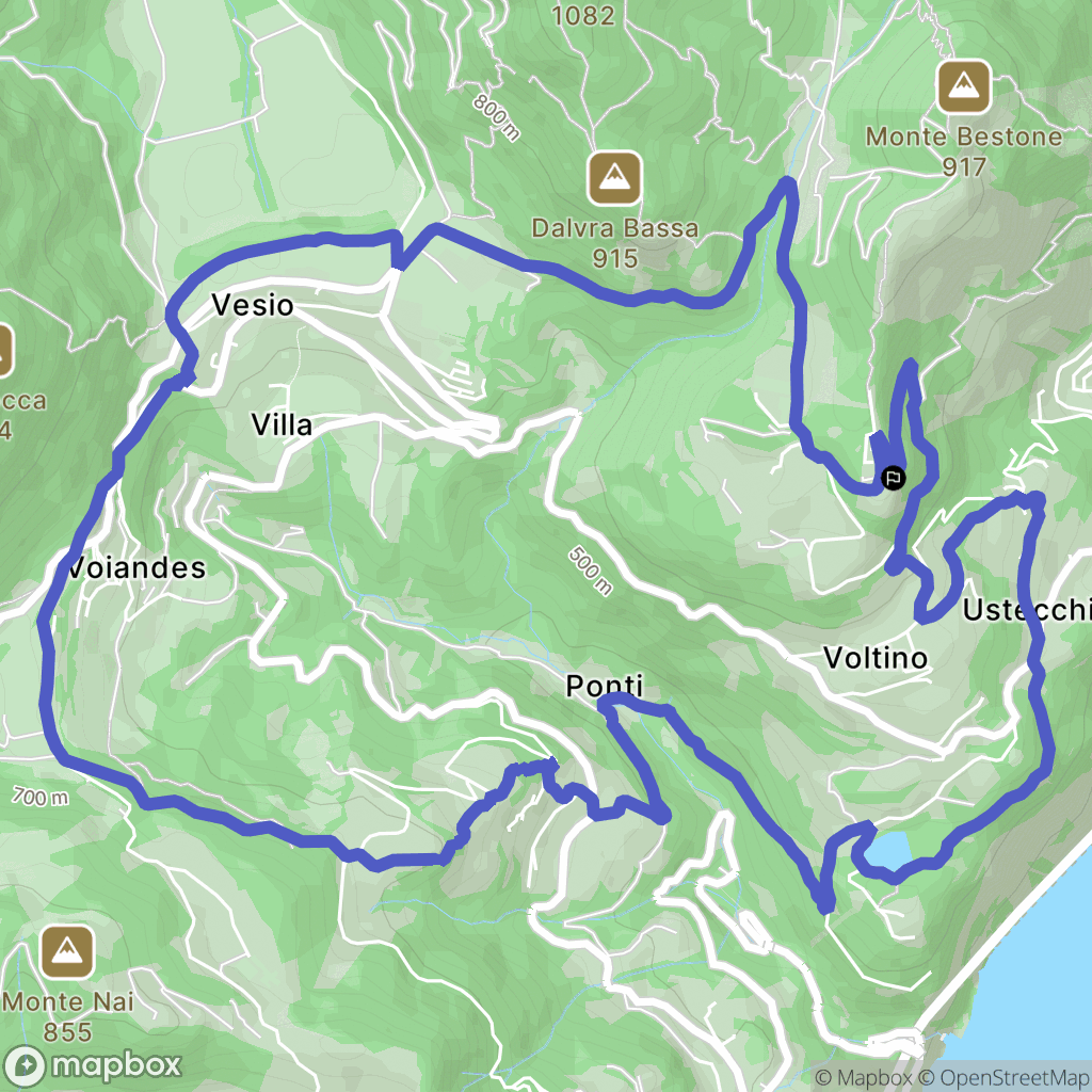 Campi : carte du parcours de randonnée - Italy
