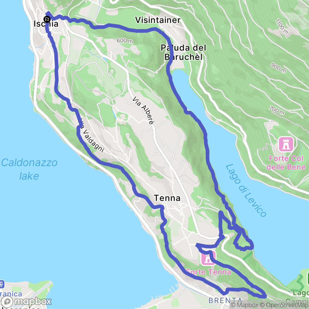 Ischia : carte du parcours de randonnée - Italy
