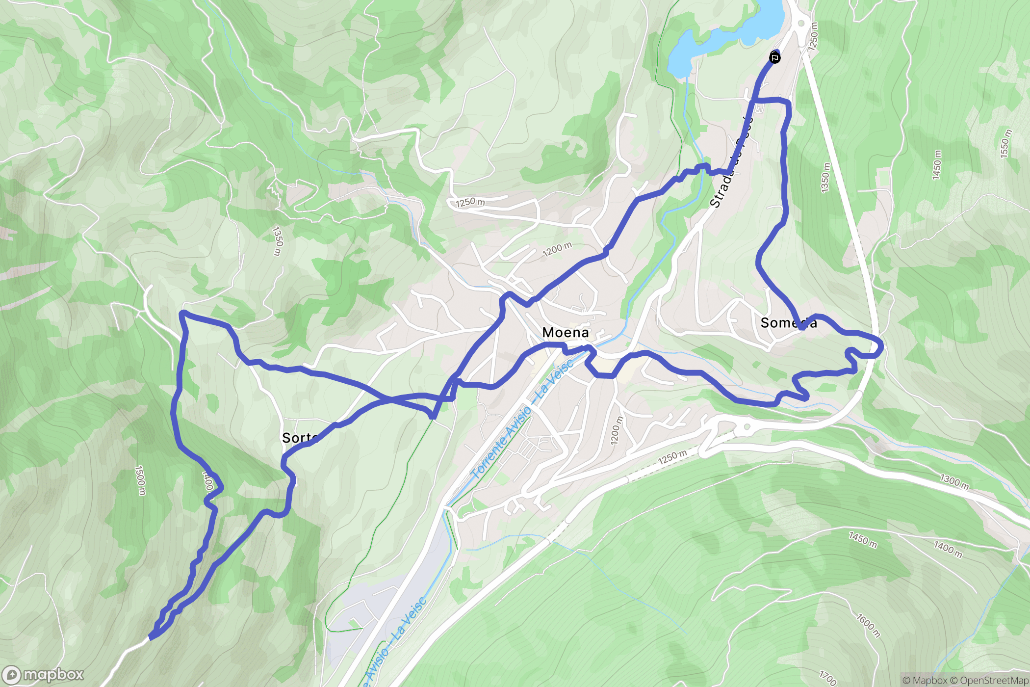 : carte du parcours de randonnée - Italy