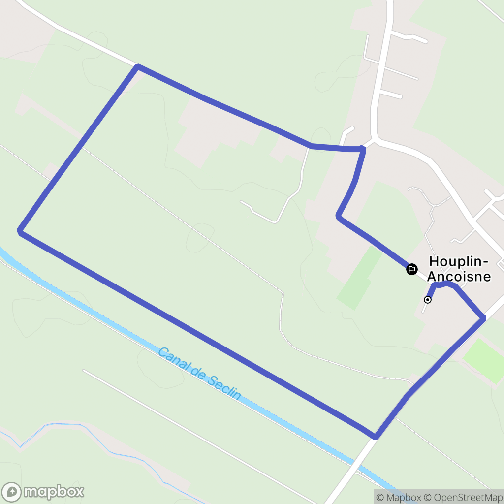 Houplin-Ancoisne : carte du parcours de randonnée - France