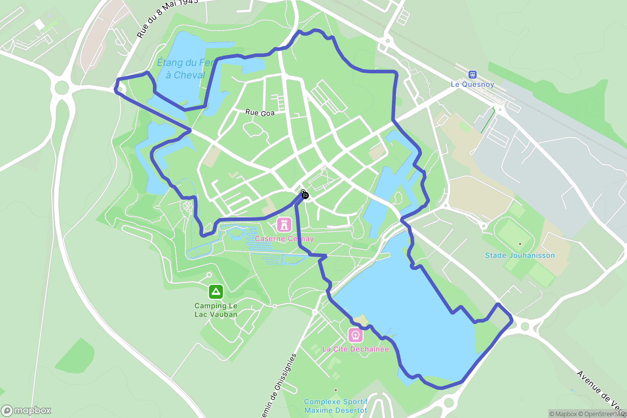Le Quesnoy : carte du parcours de randonnée - France