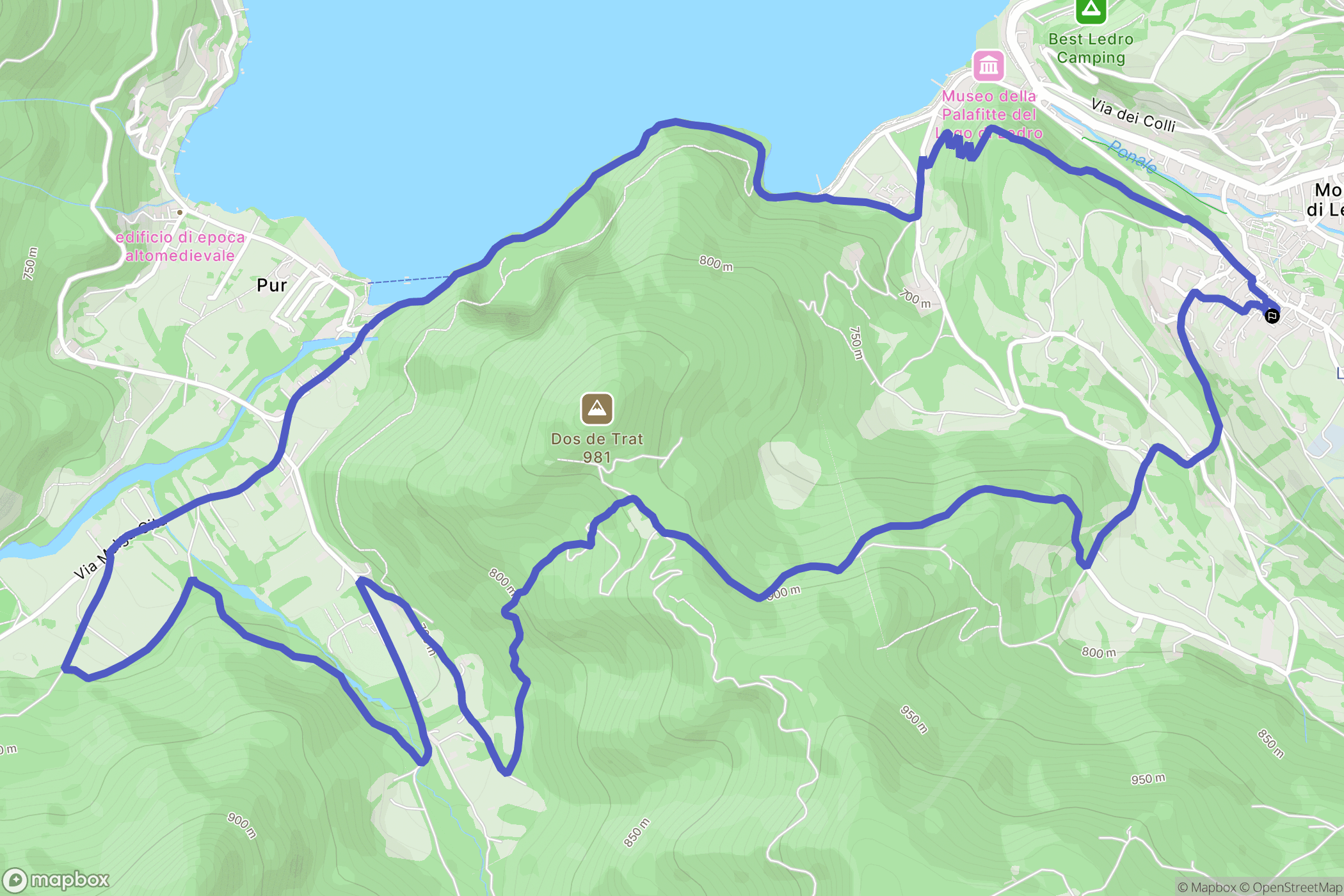Molina di Ledro : carte du parcours de randonnée - Italy