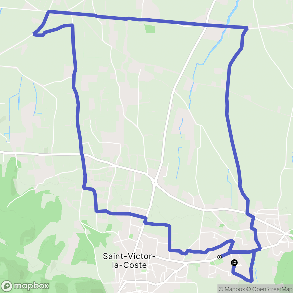 Saint-Victor-la-Coste : carte du parcours de randonnée - France