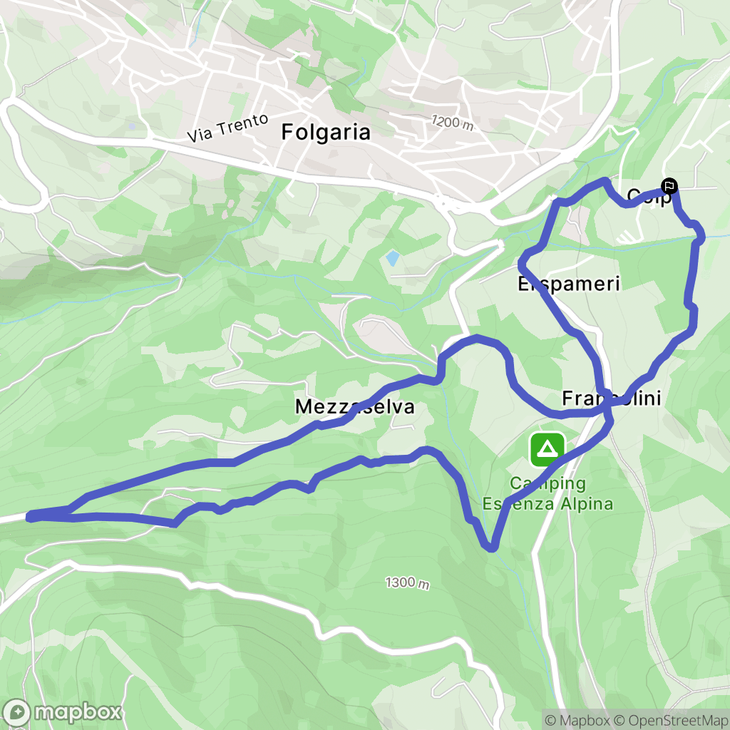 Colpi : carte du parcours de randonnée - Italy