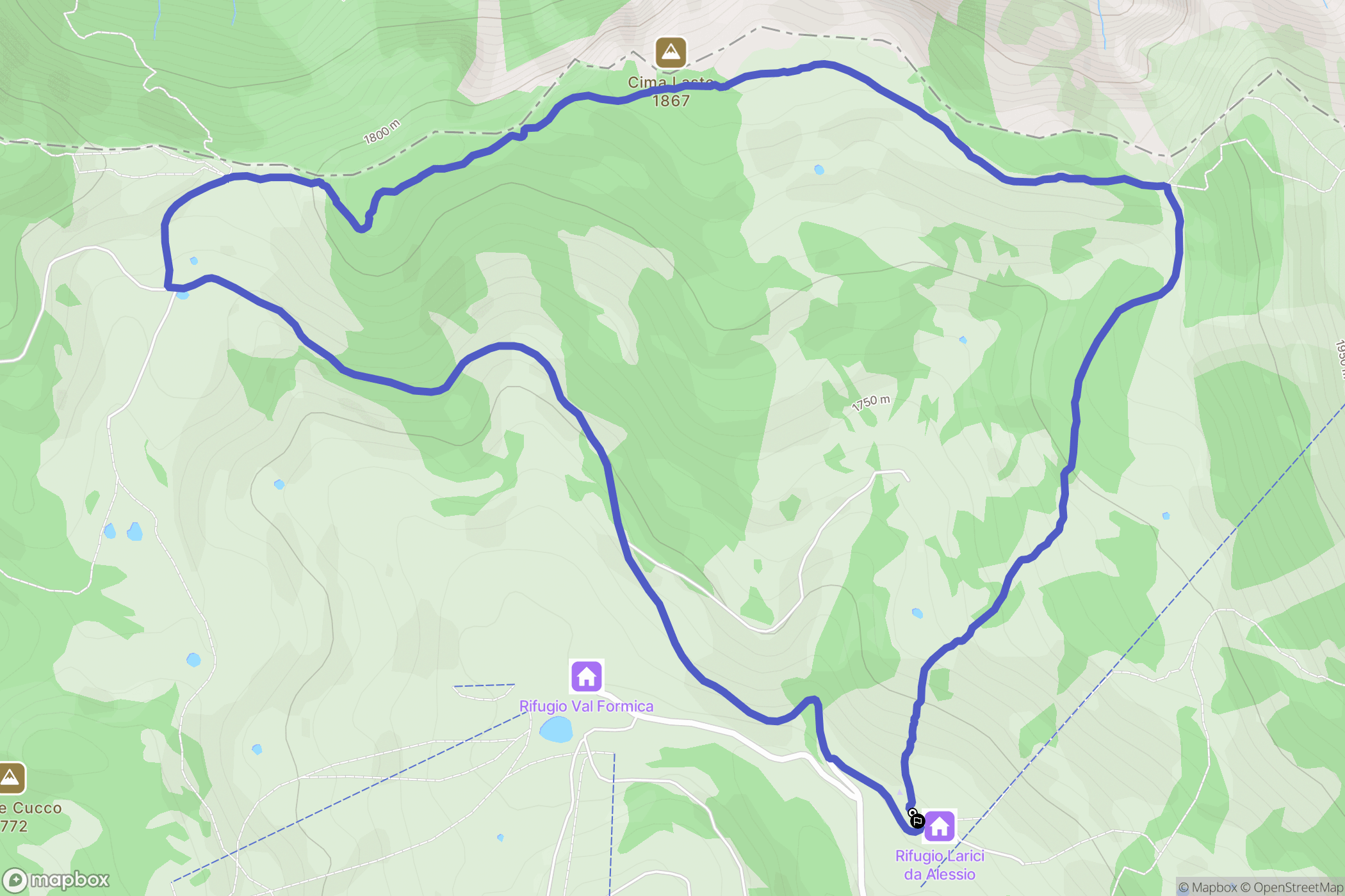  : carte du parcours de randonnée - Italy