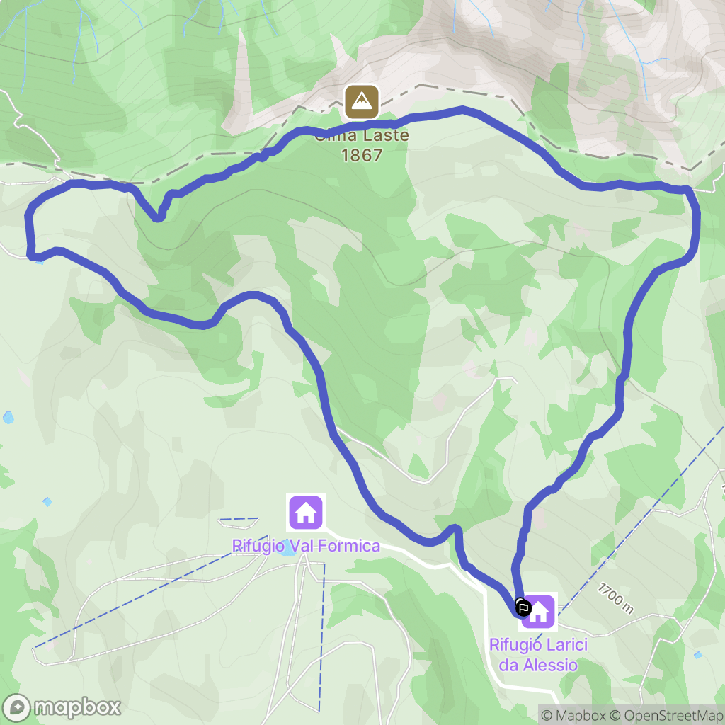  : carte du parcours de randonnée - Italy