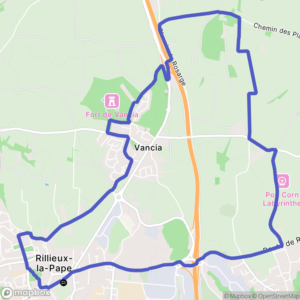 Rillieux-la-Pape : carte du parcours de randonnée - France