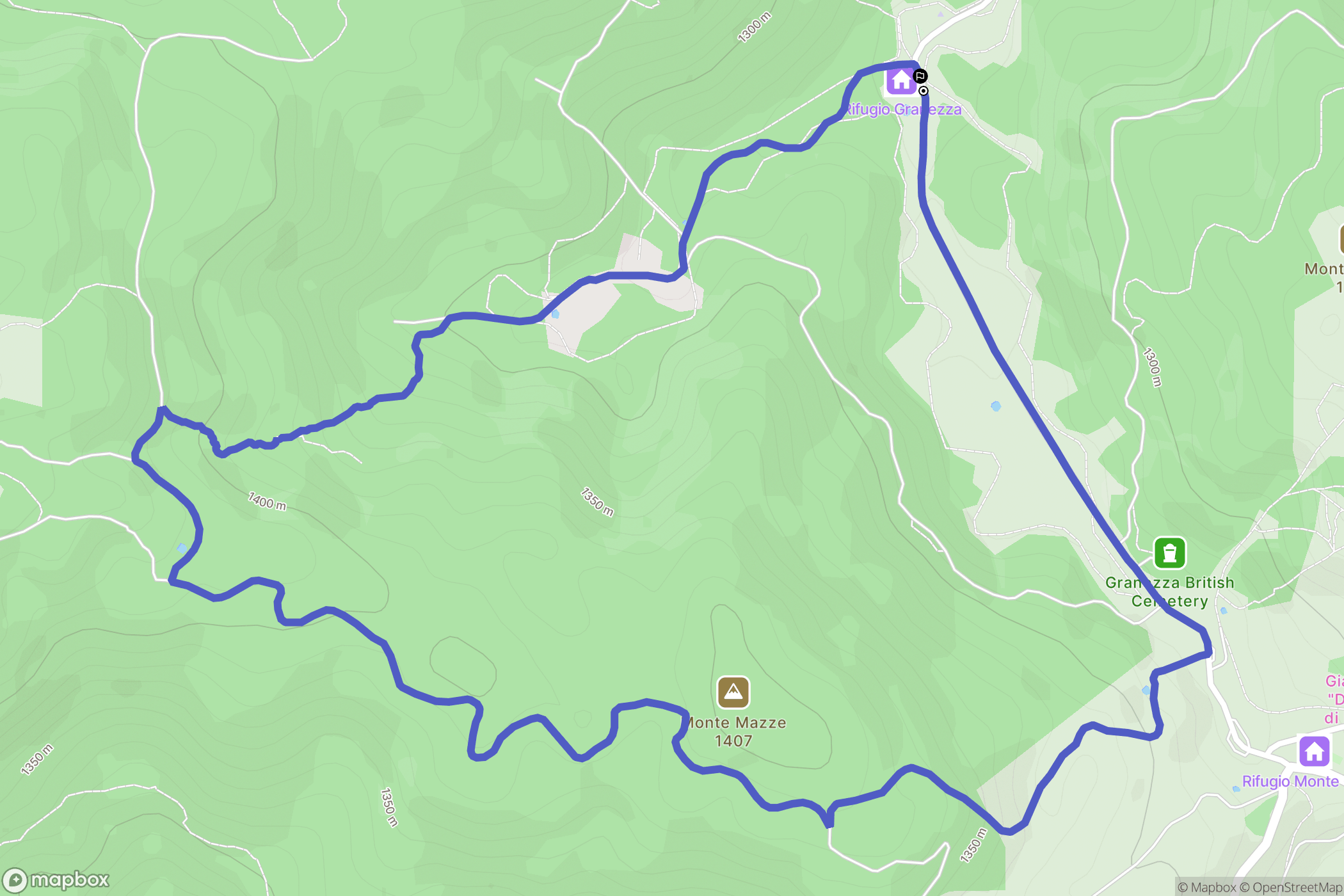  : carte du parcours de randonnée - Italy