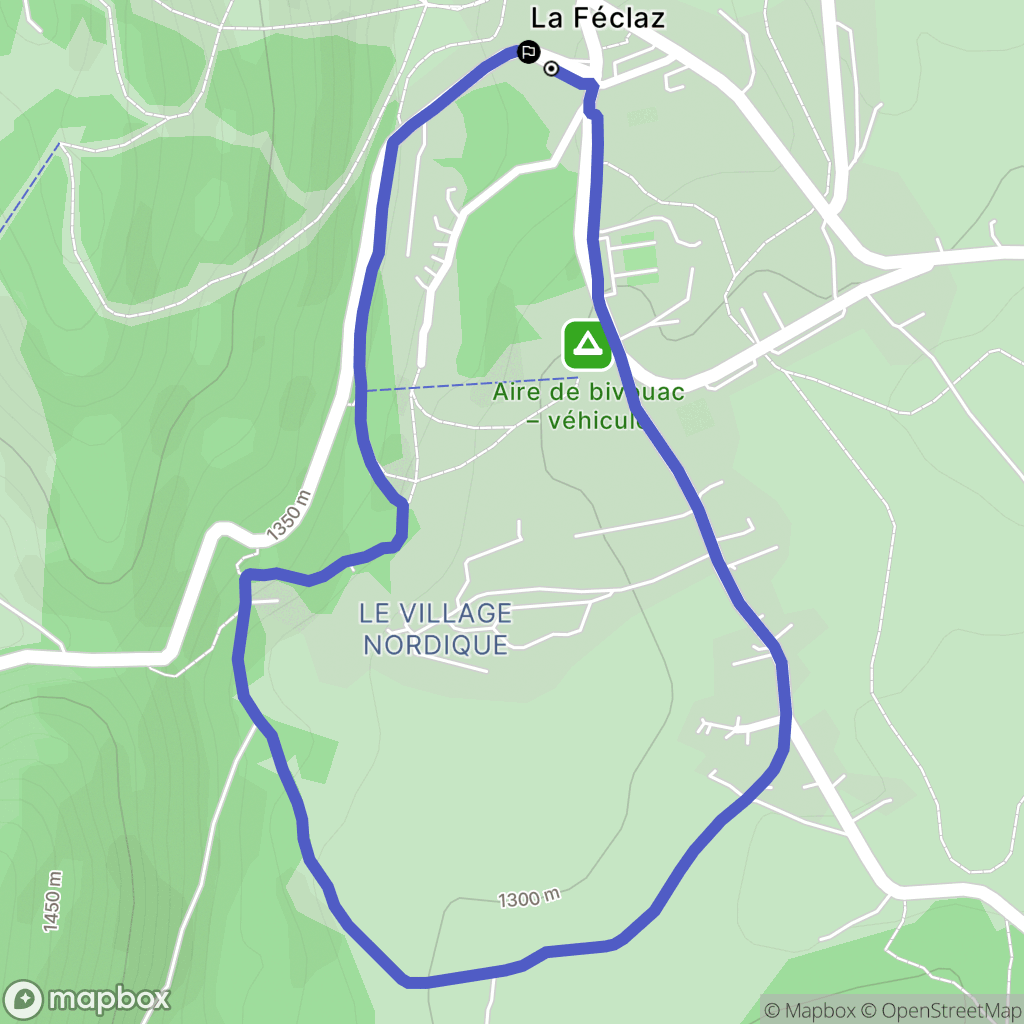 Les Déserts : carte du parcours de randonnée - France