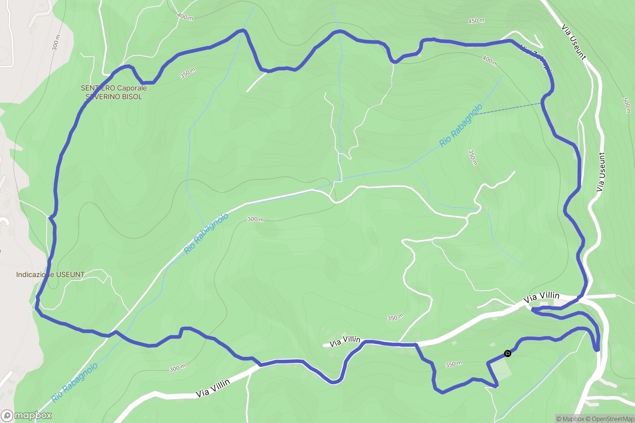 Sedilis : carte du parcours de randonnée - Italy