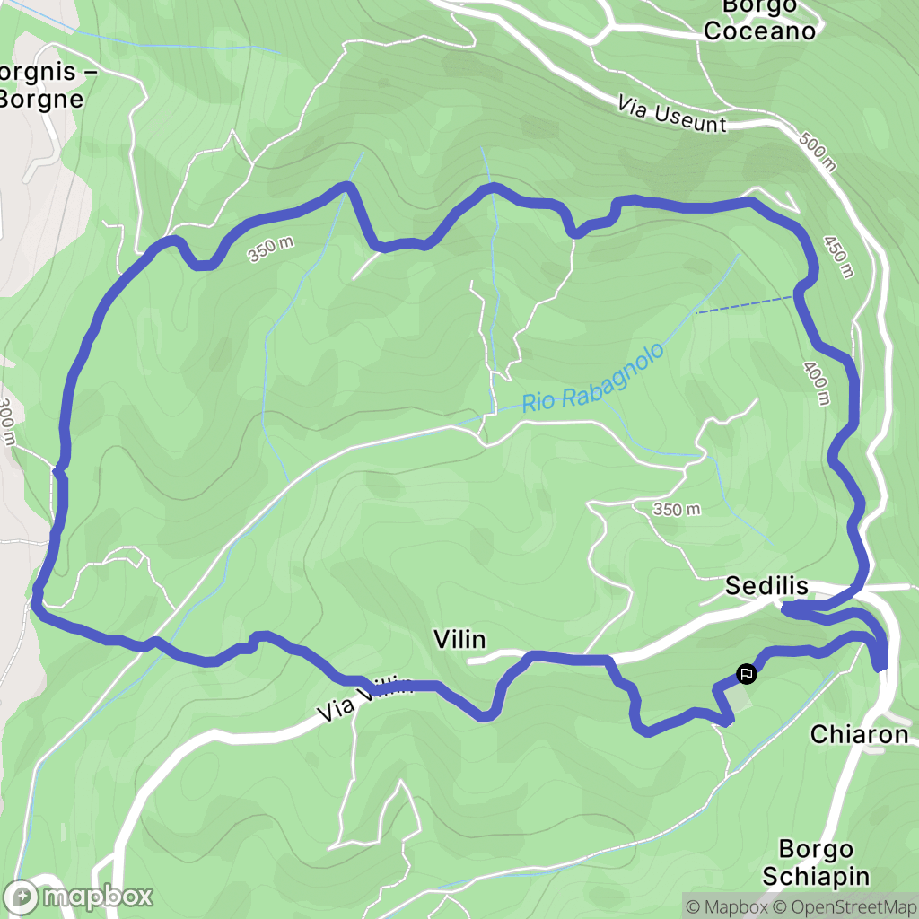 Sedilis : carte du parcours de randonnée - Italy
