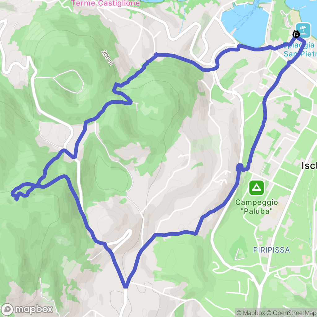 Ischia : carte du parcours de randonnée - Italy