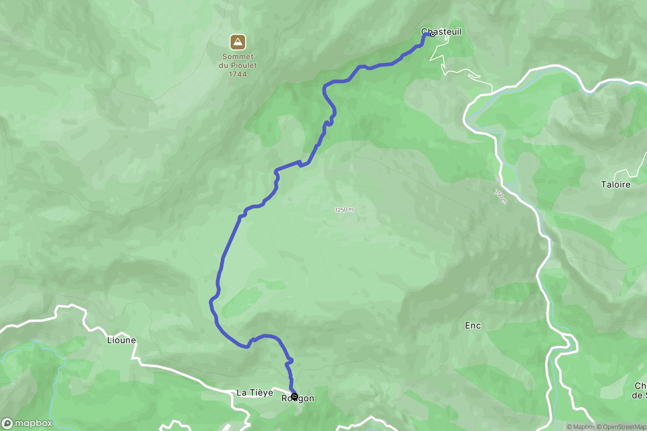 Castellane : carte du parcours de randonnée - France