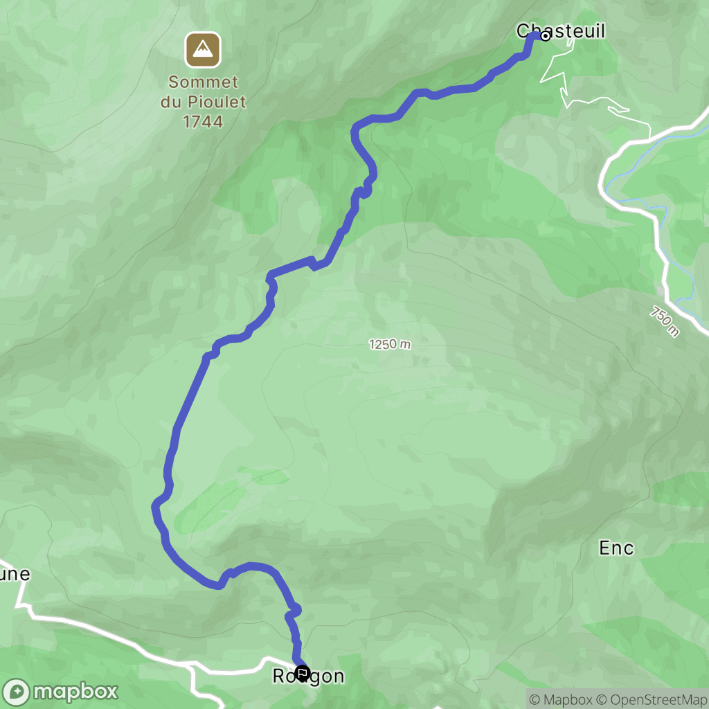 Castellane : carte du parcours de randonnée - France