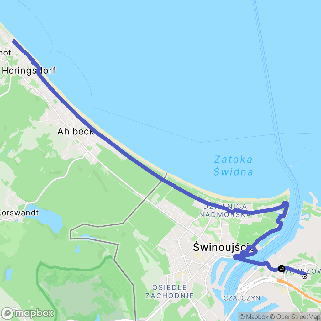 Świnoujście: mapa trasy - Poland