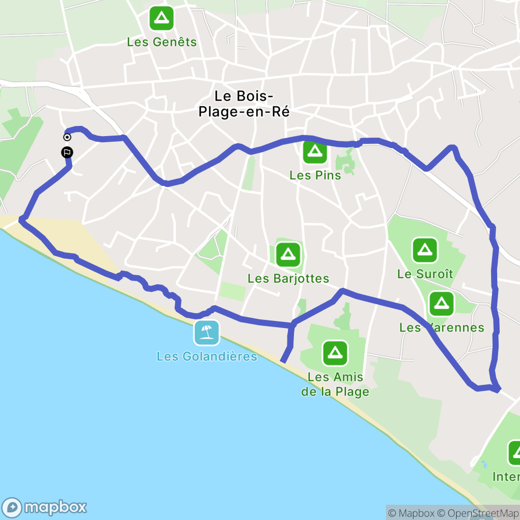 Le Bois-Plage-en-Ré : carte du parcours de randonnée - France