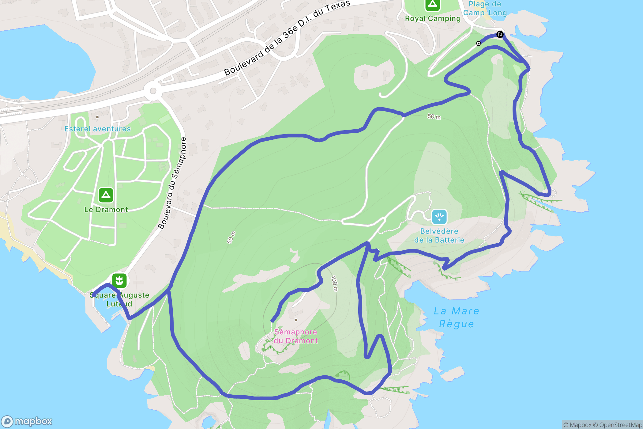 Saint-Raphaël : carte du parcours de randonnée - France