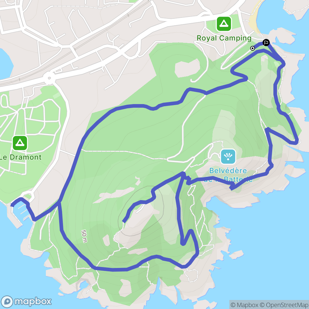 Saint-Raphaël : carte du parcours de randonnée - France