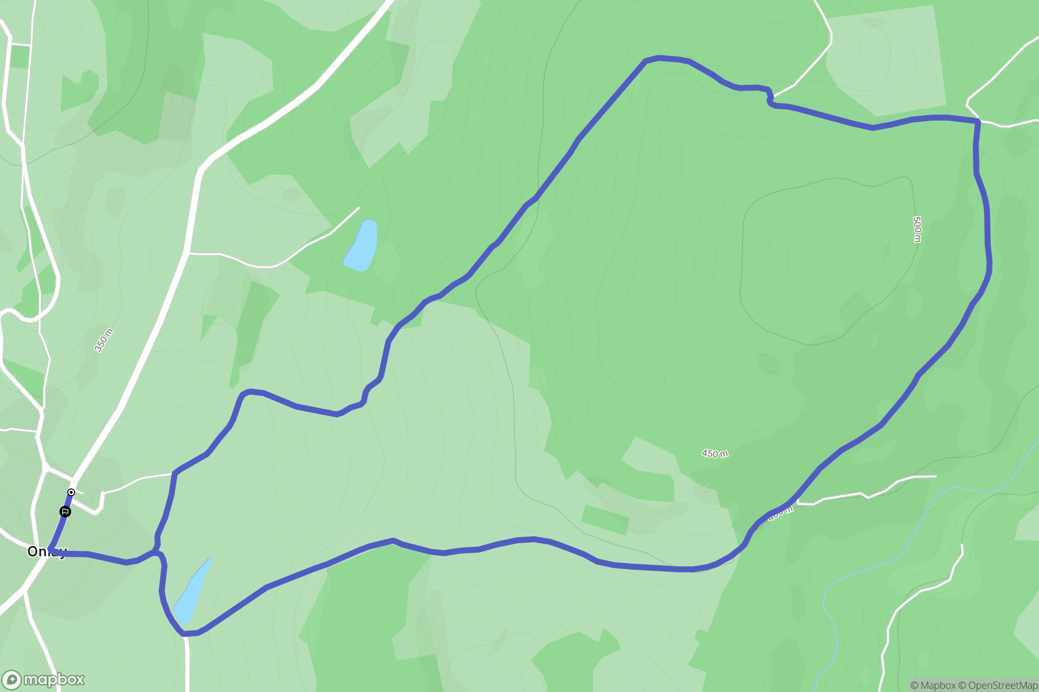 Onlay : carte du parcours de randonnée - France