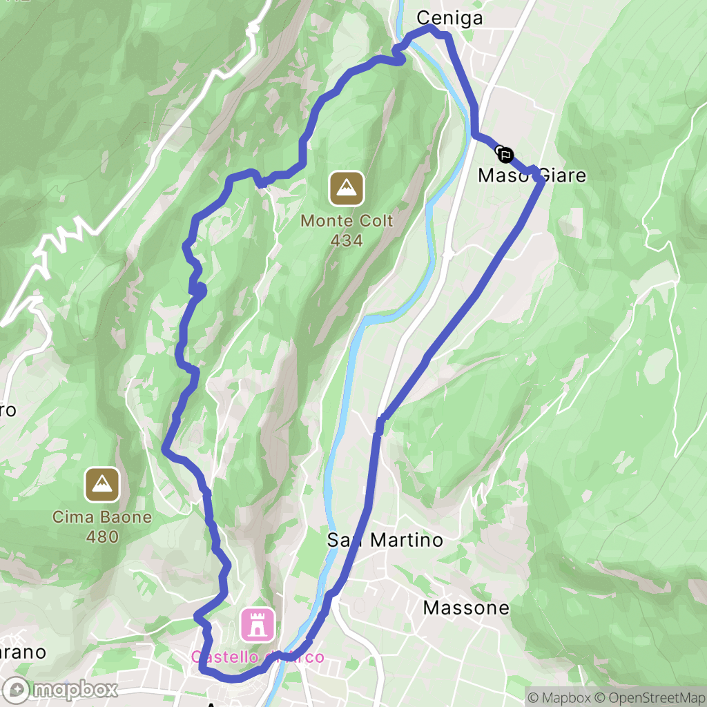  : carte du parcours de randonnée - Italy